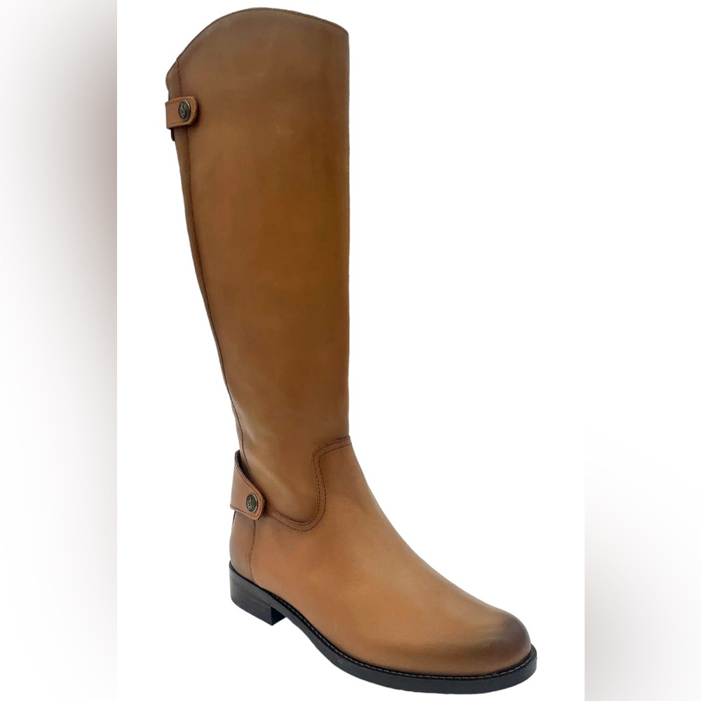 Sam Edelman Women’s Mikala Brown Leather Calf Boots Whiskey